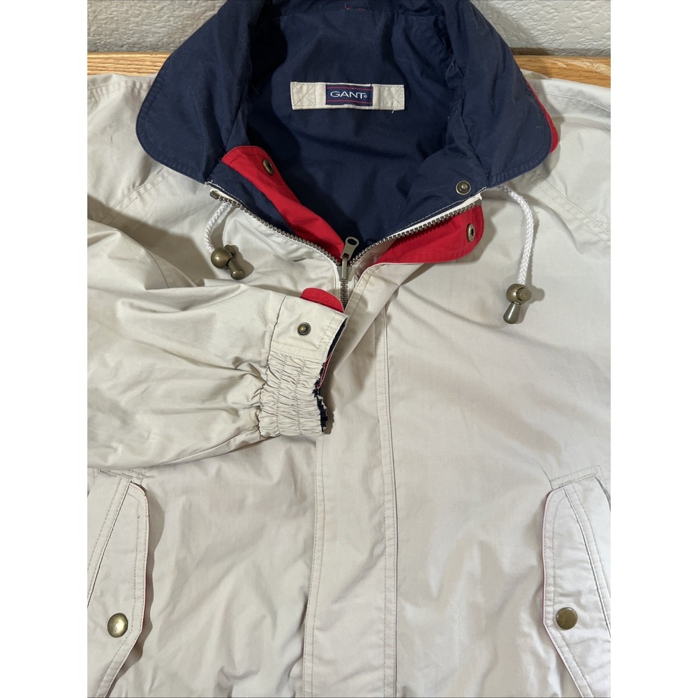 GANT Men's Blue/Red Plaid Reversible Windbreaker Jacket M VTG